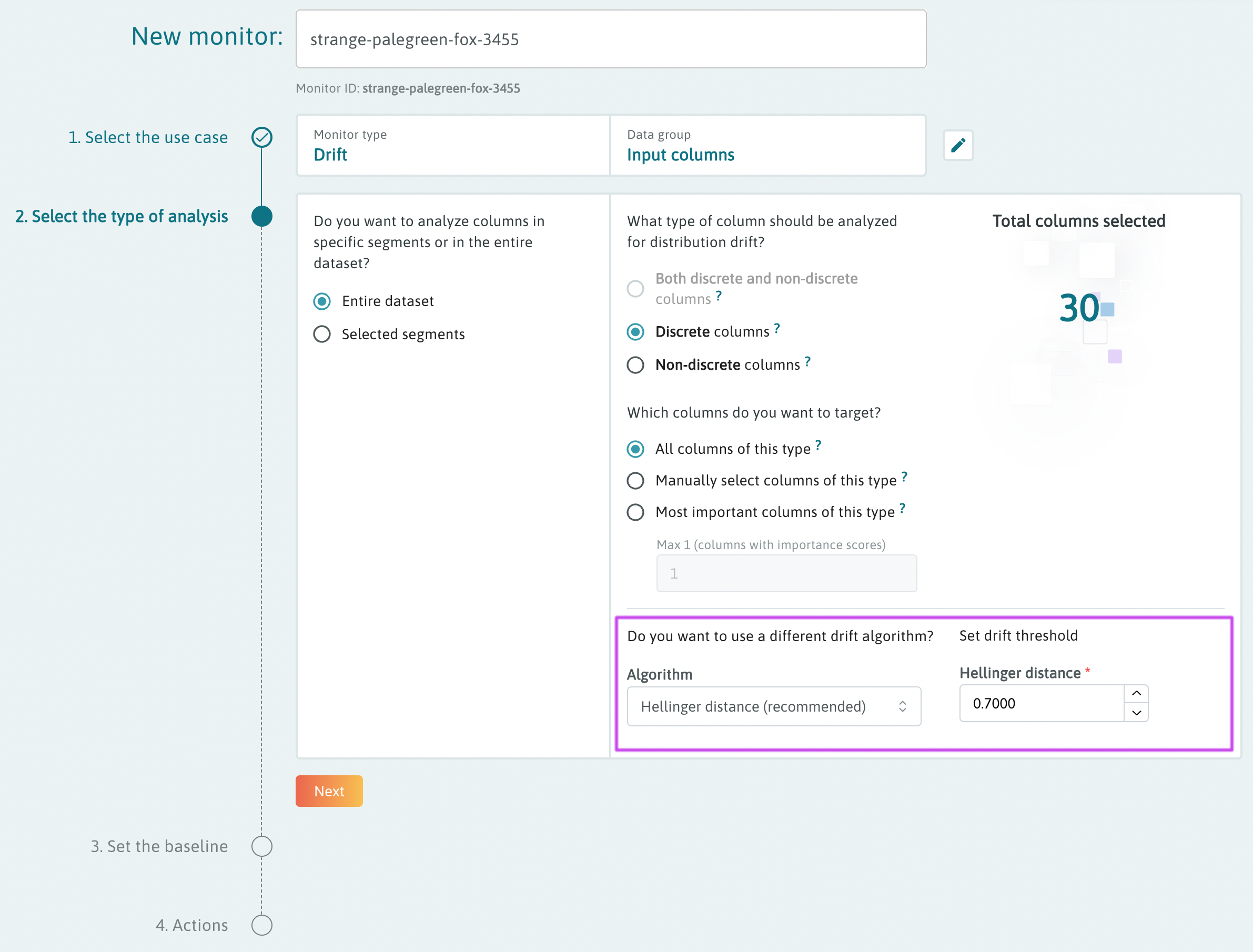 WhyLabs Monitor Builder UI