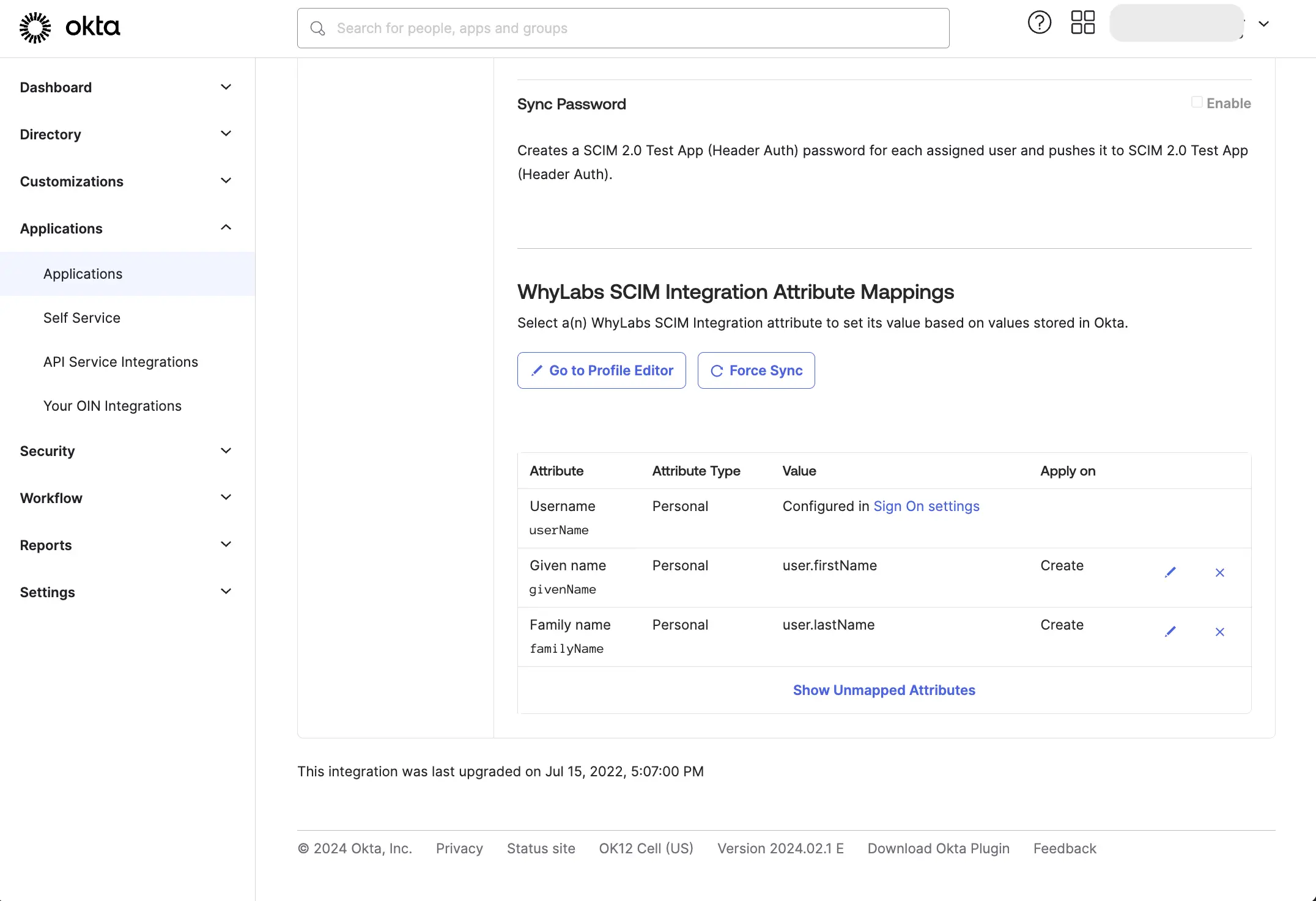 Okta Attribute Mappings
